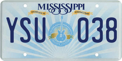MS license plate YSU038