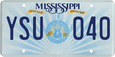 MS license plate YSU040