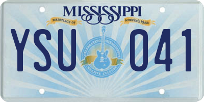 MS license plate YSU041