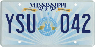 MS license plate YSU042