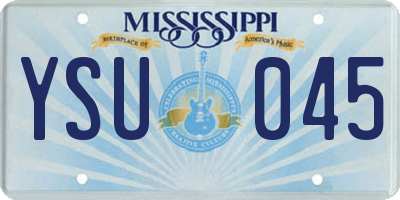 MS license plate YSU045