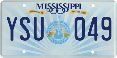 MS license plate YSU049
