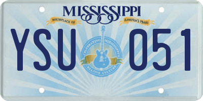 MS license plate YSU051