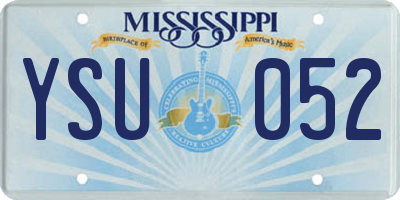 MS license plate YSU052