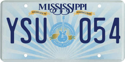 MS license plate YSU054