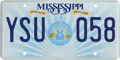 MS license plate YSU058