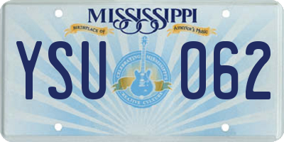 MS license plate YSU062