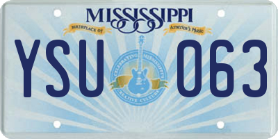 MS license plate YSU063
