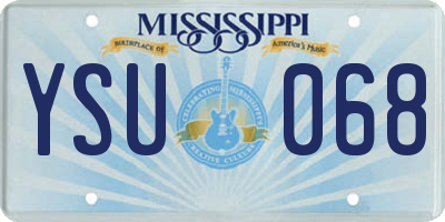 MS license plate YSU068