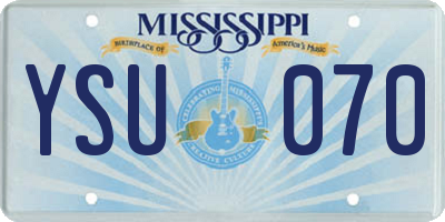 MS license plate YSU070