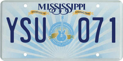 MS license plate YSU071