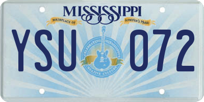 MS license plate YSU072