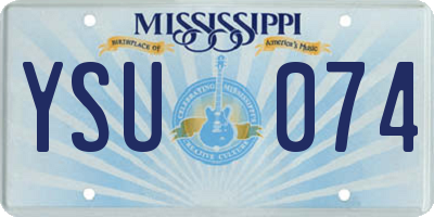 MS license plate YSU074