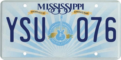 MS license plate YSU076