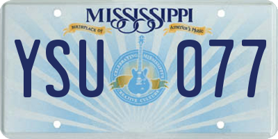 MS license plate YSU077