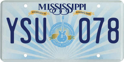 MS license plate YSU078