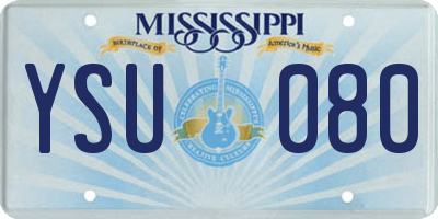 MS license plate YSU080