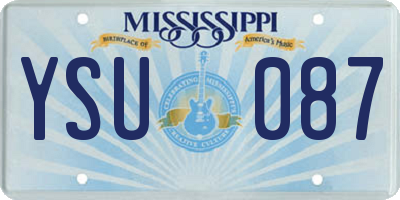 MS license plate YSU087