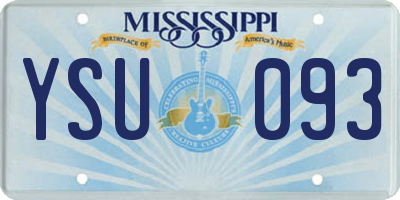 MS license plate YSU093