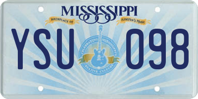 MS license plate YSU098