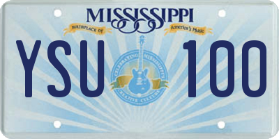 MS license plate YSU100