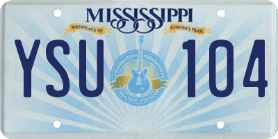 MS license plate YSU104