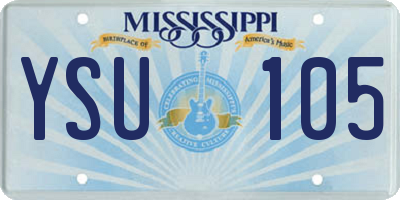 MS license plate YSU105