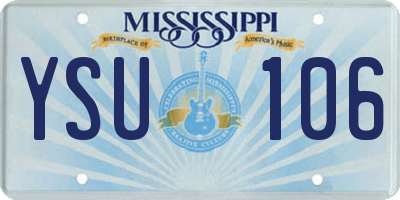 MS license plate YSU106