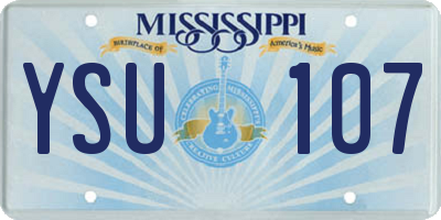 MS license plate YSU107