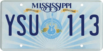MS license plate YSU113