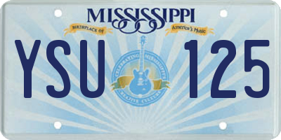 MS license plate YSU125