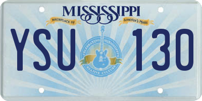 MS license plate YSU130