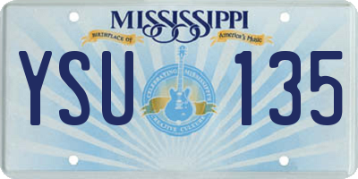 MS license plate YSU135