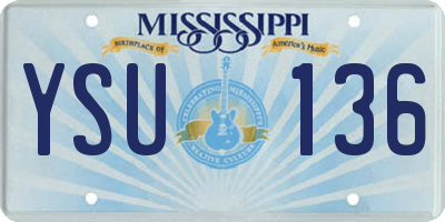 MS license plate YSU136