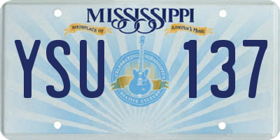 MS license plate YSU137