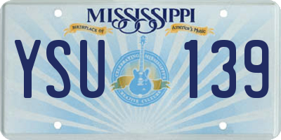 MS license plate YSU139