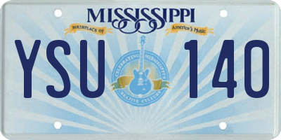 MS license plate YSU140