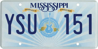 MS license plate YSU151
