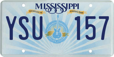 MS license plate YSU157
