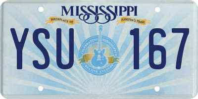 MS license plate YSU167
