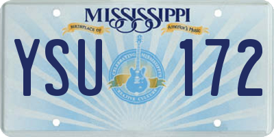 MS license plate YSU172