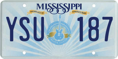 MS license plate YSU187