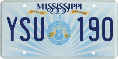 MS license plate YSU190