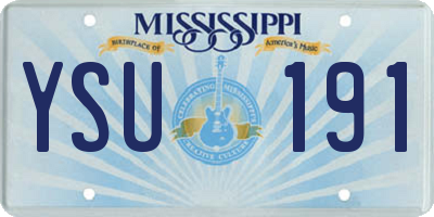 MS license plate YSU191
