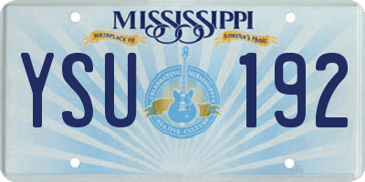 MS license plate YSU192