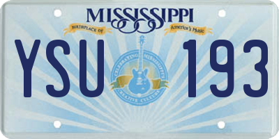 MS license plate YSU193