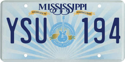 MS license plate YSU194