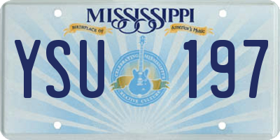MS license plate YSU197