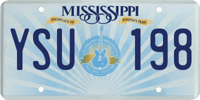 MS license plate YSU198