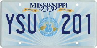 MS license plate YSU201